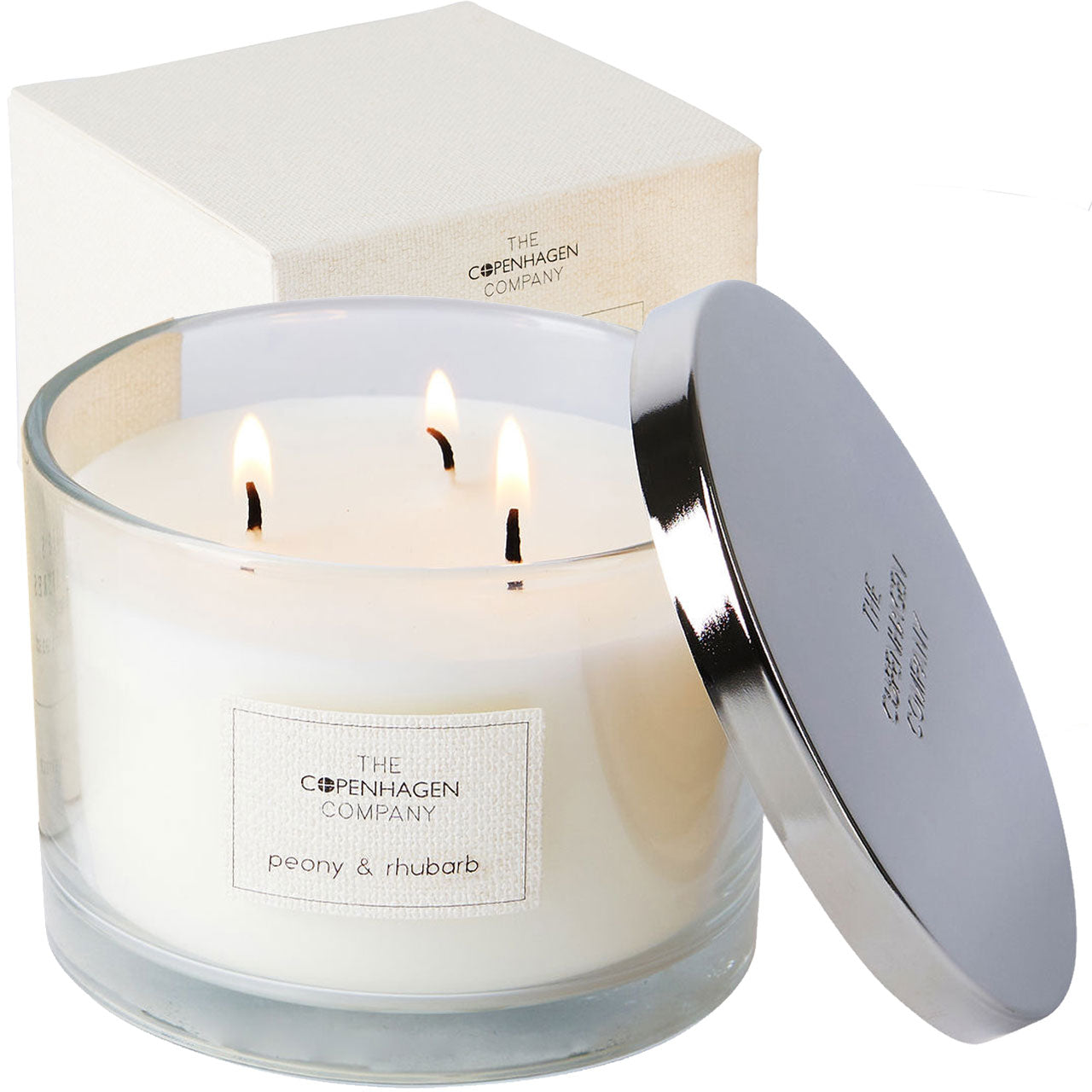Peony & Rhubarb 3 Wick Candle