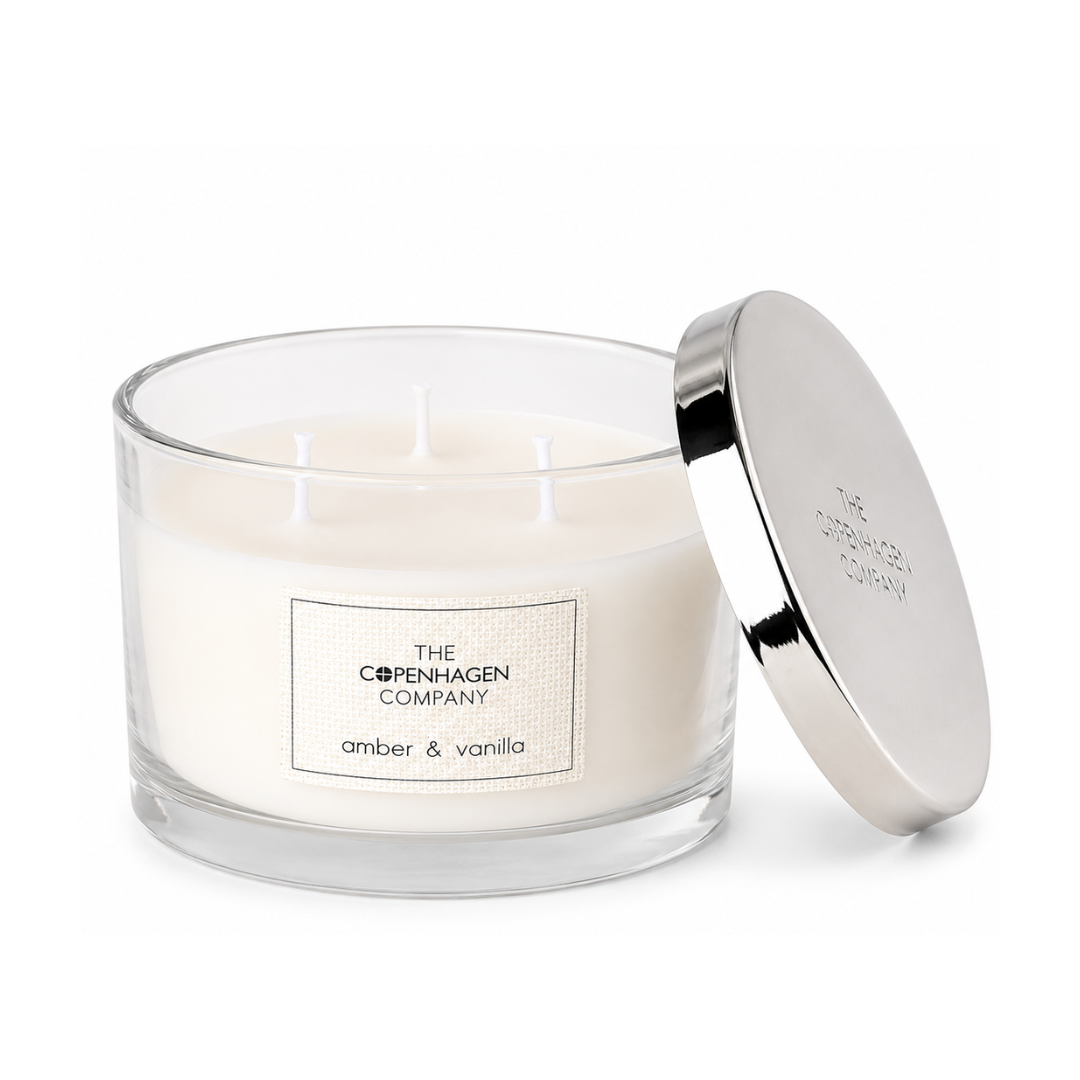 Amber & Vanilla 3 Wick Candle